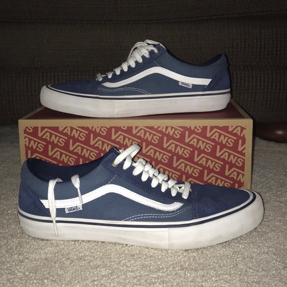 Blue vans old skool pro shoes